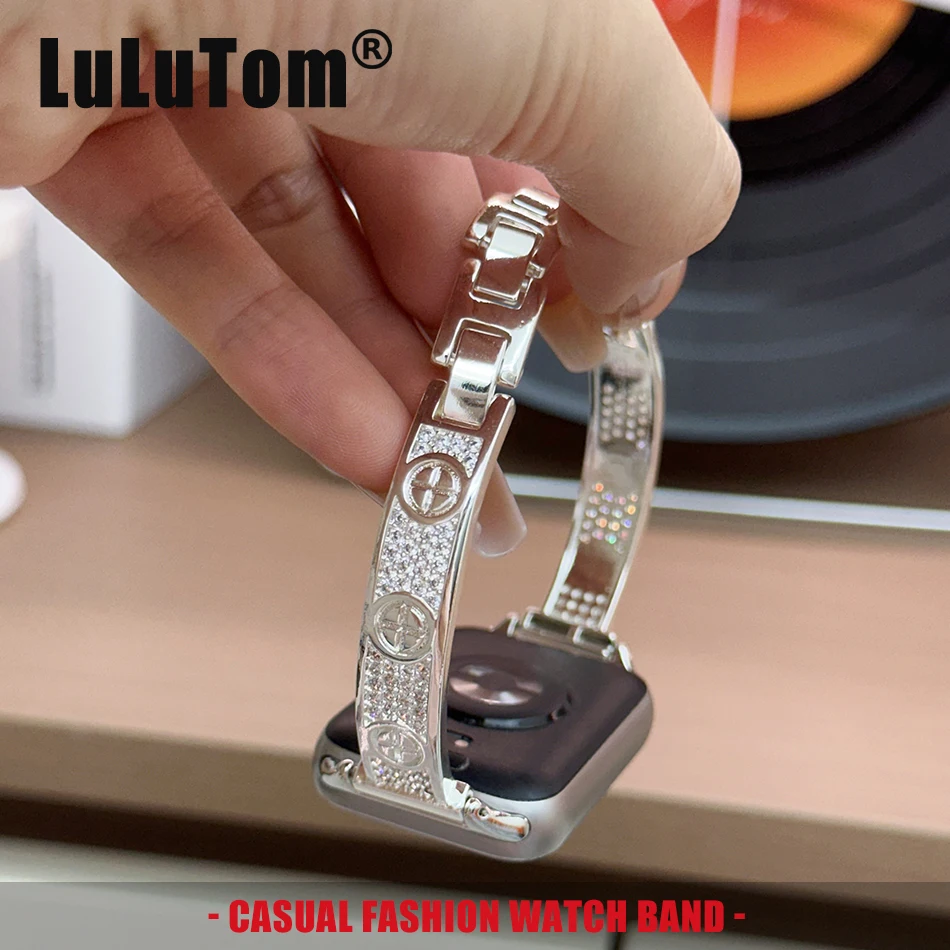 

Ремешок для Xiaomi Mi Band 10 9 8 Pro, ремешок для часов Miband 8Pro 9 Pro, роскошный блестящий браслет с крестом и бриллиантами, женский медный браслет