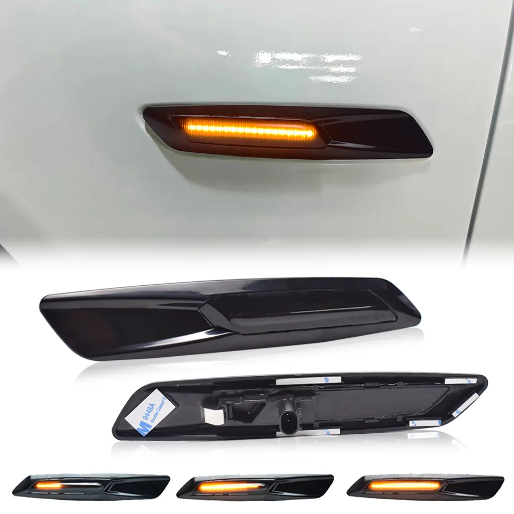 2 uds coche LED marcador lateral dinámico luces de señal de giro intermitente para BMW 1 3 5 Series para F30 E90 E91 E92 E93 E4