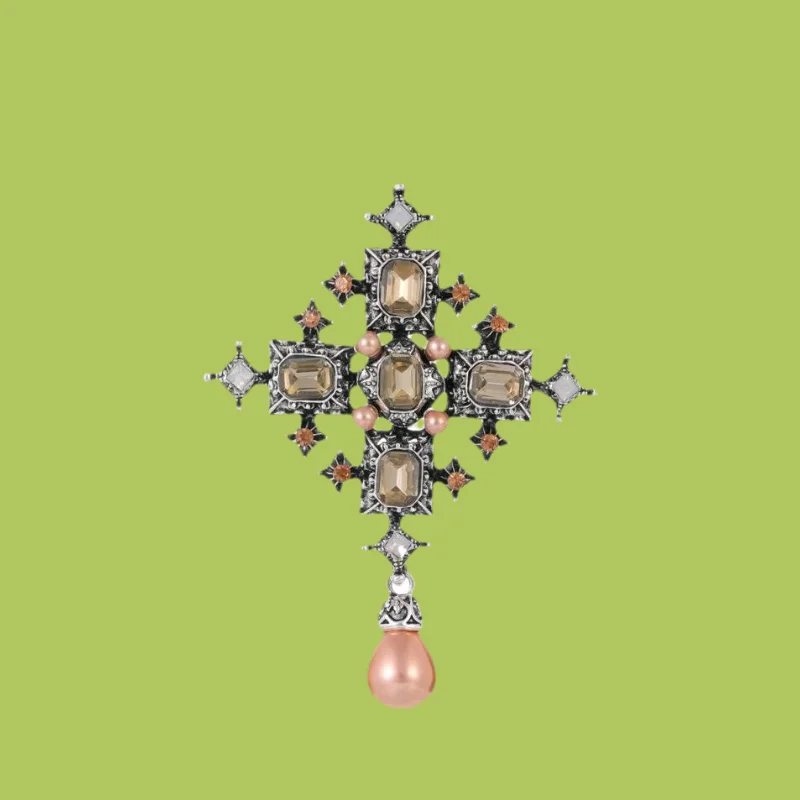 دبابيس الباروك خمر للنساء للجنسين حجر الراين شارة مستديرة دبابيس مأدبة حقيبة ظهر للحفلات هدايا مجوهرات اكسسوارات