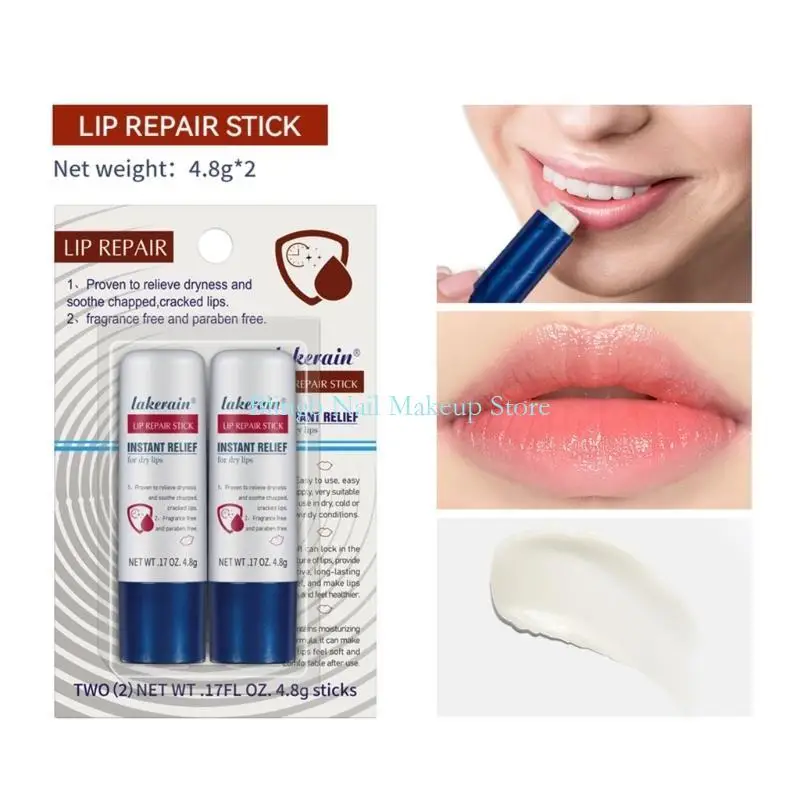 28TA 2pcs Lip Repair Solution Nourishing Balm for Dryness Relief Christmas Gift