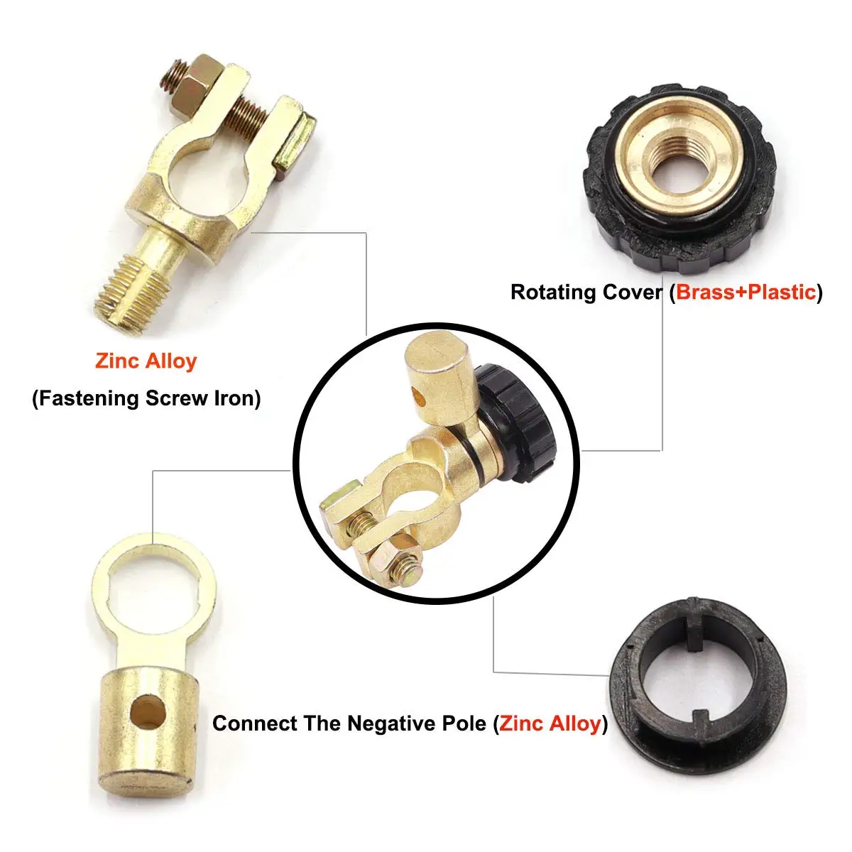 Auto Battery Terminal Link Switch Clamp Top Post Terminal Quick Cut-off Disconnect Isolator Switchs 6V 12V 24V