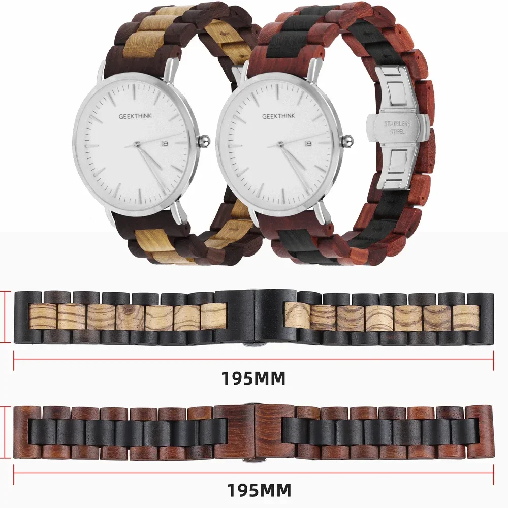 Wood Bracelet for Samsung Galaxy Watch6 5 4 3 41 42 40 44mm Wooden Watchband for For Huawei Watch GT2 GT3  42mm 46mm Strap