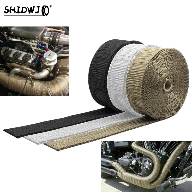 Motorcycle Exhaust Thermal Tape Header Heat Wrap Resistant Ties Fiber Heat Insulation Cotton High Temperature Protection Parts