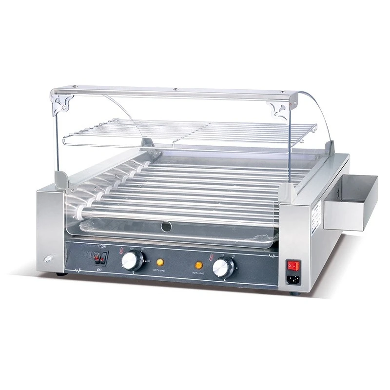

Commercial Automatic Sausage Grilling Machine Supermarket Store Snack Equipment 9 Tube Electric Roller Sausage Machine
