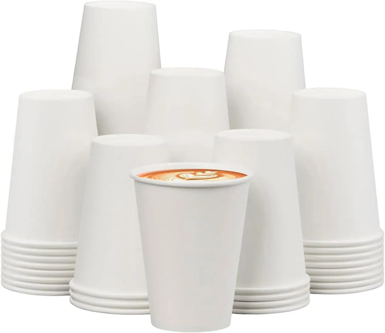

Coffee Cups 12 oz 300 Pack, 12 oz Paper Cups, Hot Beverage Drinking Cups, White Paper Hot Disposable Coffee Cups, Suitab