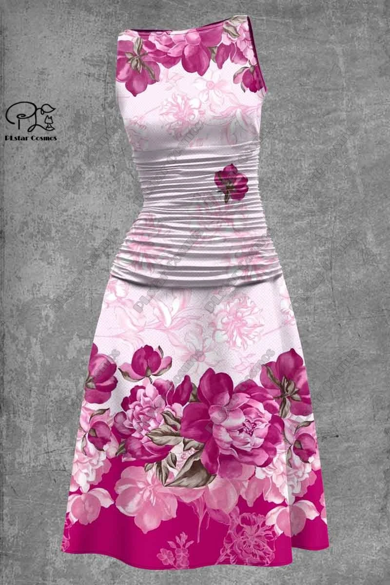 PLstar Cosmos 3D printed floral series floral pattern art print new vest dress is a gift for yourself   H-1