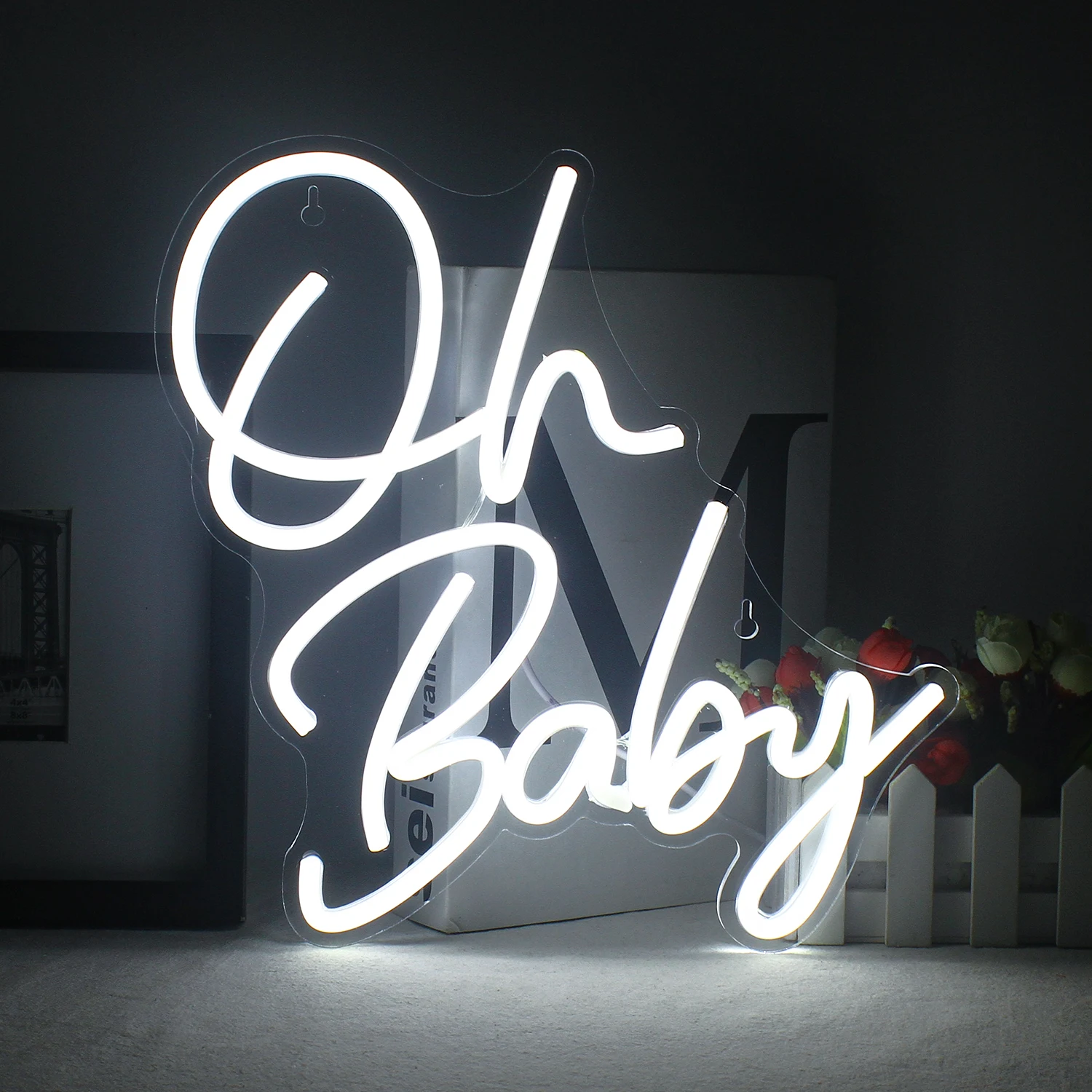 Imagem -03 - Baby Neon Sign Luz Led Bonito Clube Restaurante Bar Loja Festa Crianças Quarto Casa Festa de Aniversário de Casamento Art Wall Decor Lamp oh