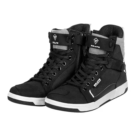 Men Motorcycle boots Breathable Anti-fall Rider Road Racing Casual Shoes Boots Gear Shift Rubber Sole Reflective Motorbike Shoes
