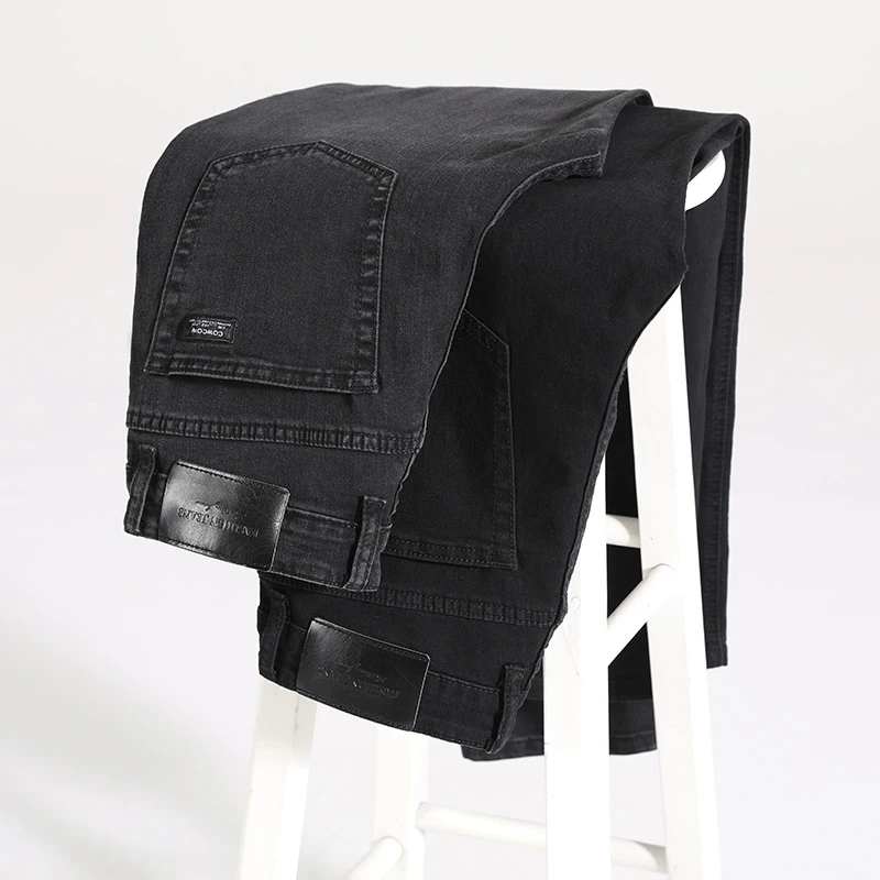 Männer Klassische Jeans Jean Homme Pantalones Hombre Männer Mannen Weichen Schwarz Biker Masculino Denim Overalls Herren Hosen