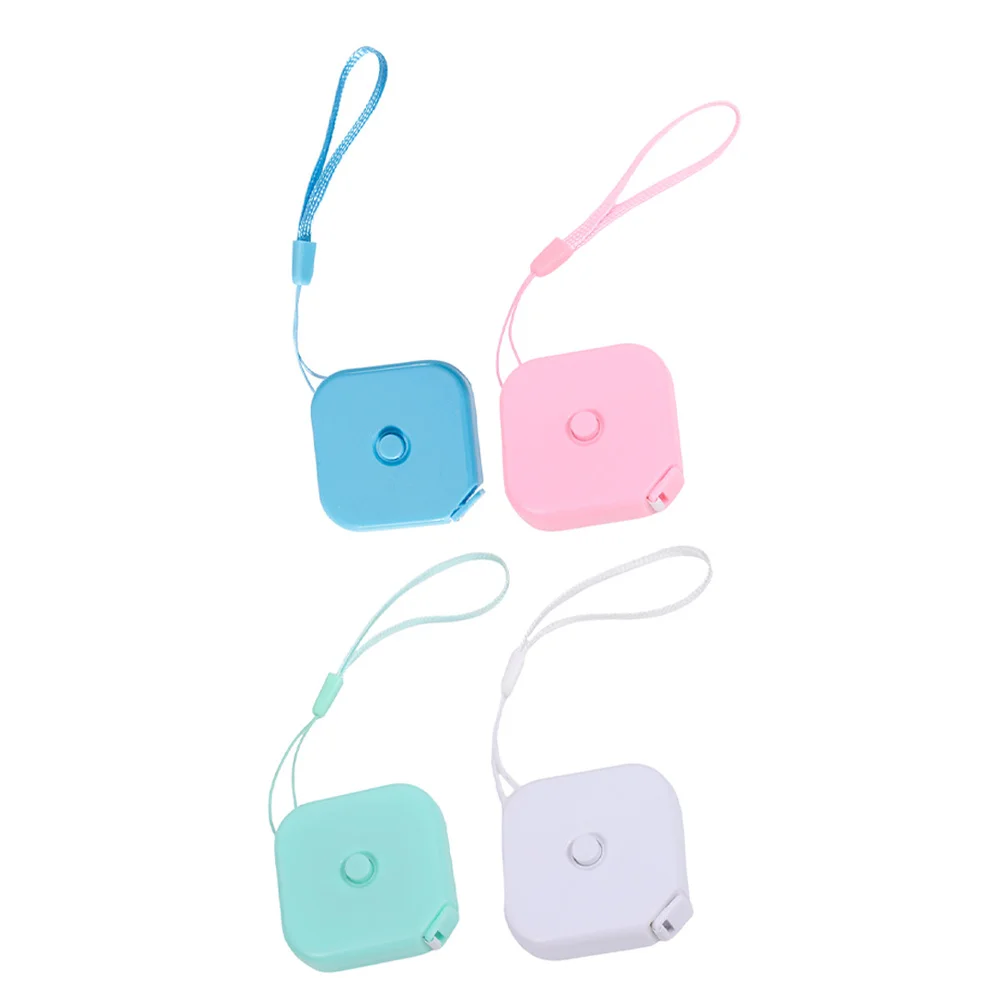 4 قطعة شريط القياس المحمولة المدمجة أداة قياس الجسم الصغيرة الخصر حاكم للخياطة خياط قابل للسحب المزدوج مقياس النسيج الحرفية #4