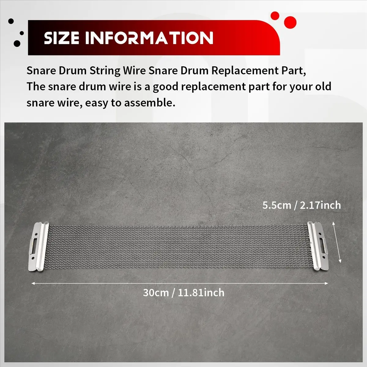 #41H Snare Wire Snare Drum Wire Strings Straps Snare Drum Accessories 13In,drum heads,(Metal)