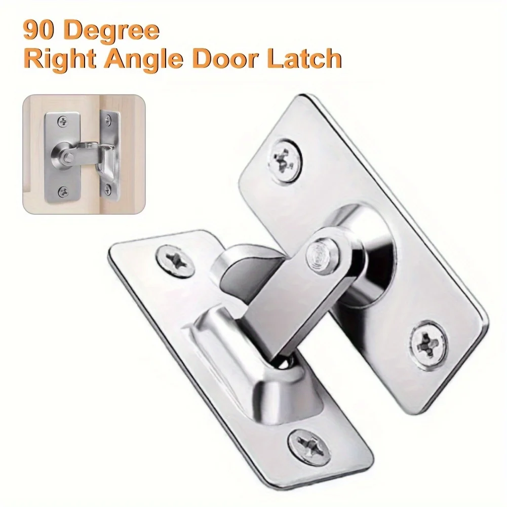 Door Lock Guard Latch Bolt 90 Degree Stainless Steel Toggle Latch Sliding Barn Door Lock Wine Cabinet Closet Right Angle Lock