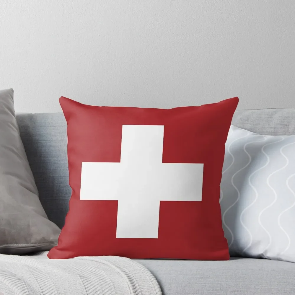 Swiss Cross Red Throw Pillow New year Sofas Covers Decorative Sofa Cushions pillow