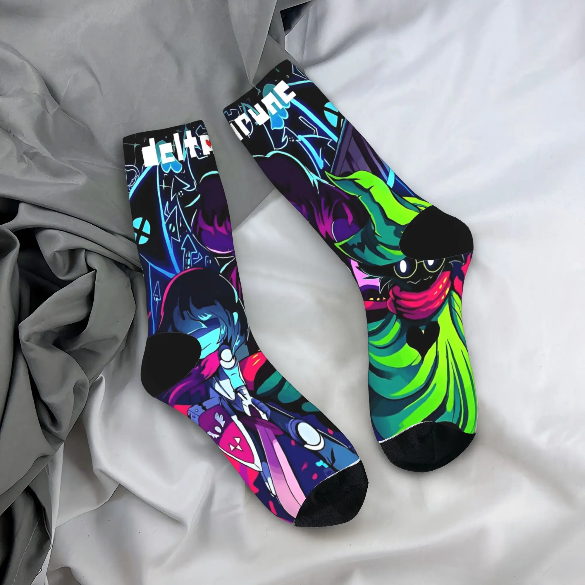 Autumn Winter Retro Women Men Deltarune - Friends Socks Role-Playing Video Game Sweat Absorbing Football Socks
