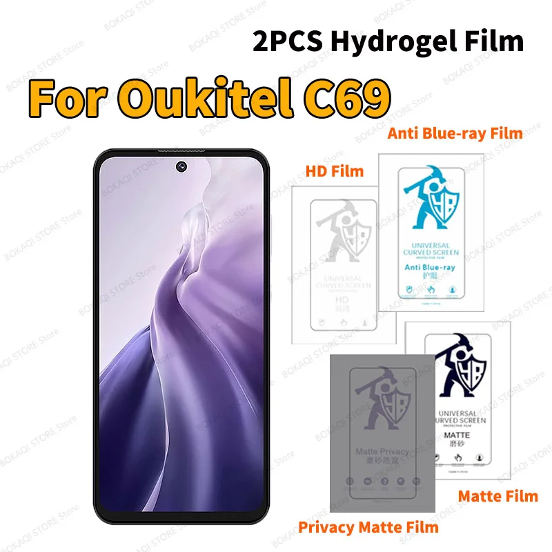 Cubierta completa para Oukitel C69 C6 C62 C65 C68+ C17 Pro HD, película protectora de pantalla de hidrogel, película de hidrogel mate para privacidad