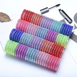 New Candy Color Telephone Cord Elastic Hair Rope Bright Silver Spiral Rope Rubber Band Girl Hair Band Elastic Headband