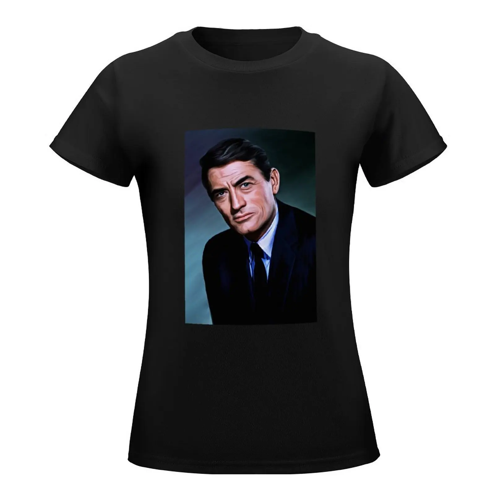 Gregory Peck T-Shirt aesthetic clothes Female clothing oversized summer tops korean Women's clothes