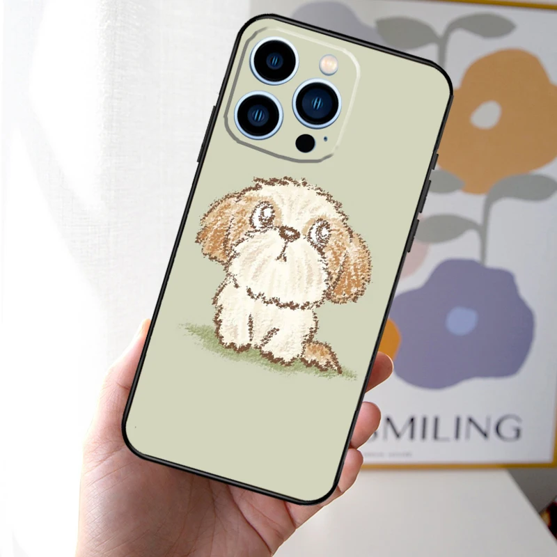 Cartoon Shih Tzu Dog Phone Case For iPhone 16 15 14 13 12 Mini 11 Pro XS Max XR X 7 8 Plus Back Cover