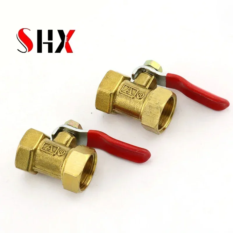 Pneumatic 1/4\'\' 3/8\'\' 1/2\'\' BSP Female Thread Mini Ball Valve Brass Connector Joint Copper Fitting Coupler Adapter Water, Air