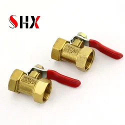 Pneumatic 1/4'' 3/8'' 1/2'' BSP Female Thread Mini Ball Valve Brass Connector Joint Copper Fitting Coupler Adapter Water, Air