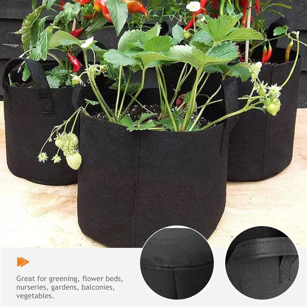 

5 Pcs Non-woven Planting Bag Nonwoven Seedling Bags Hanging Planter Nursery Grow