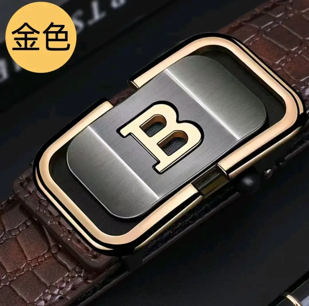 حزام جلد التمساح للرجال - حزام خصر كاجوال بإبزيم تلقائي للأعمال للشباب المحترفين ومتوسطي العمر