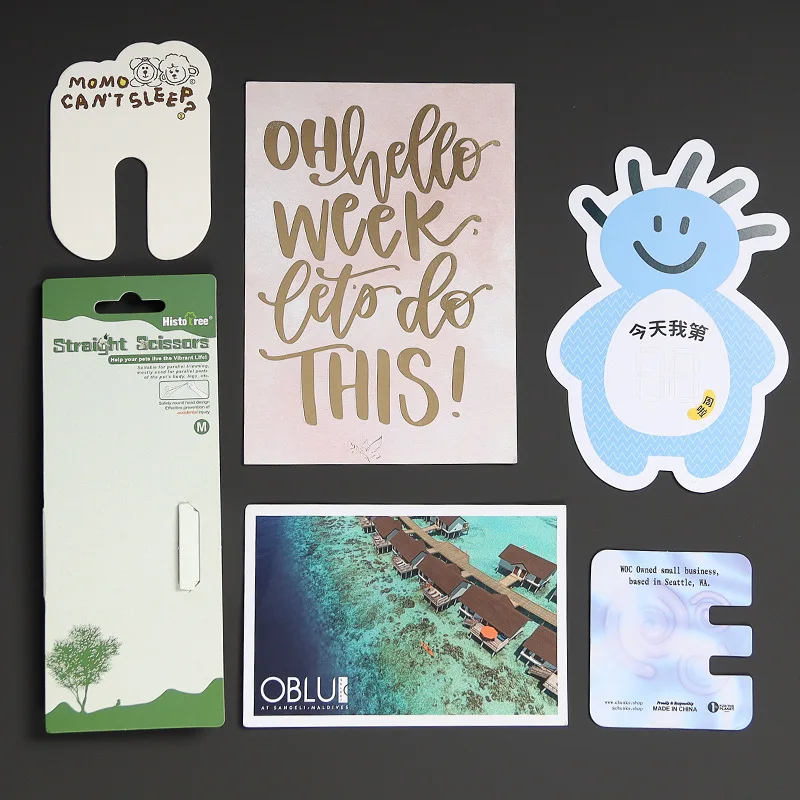 Customized design postcards, paper prints of special-shaped goods hanging cards