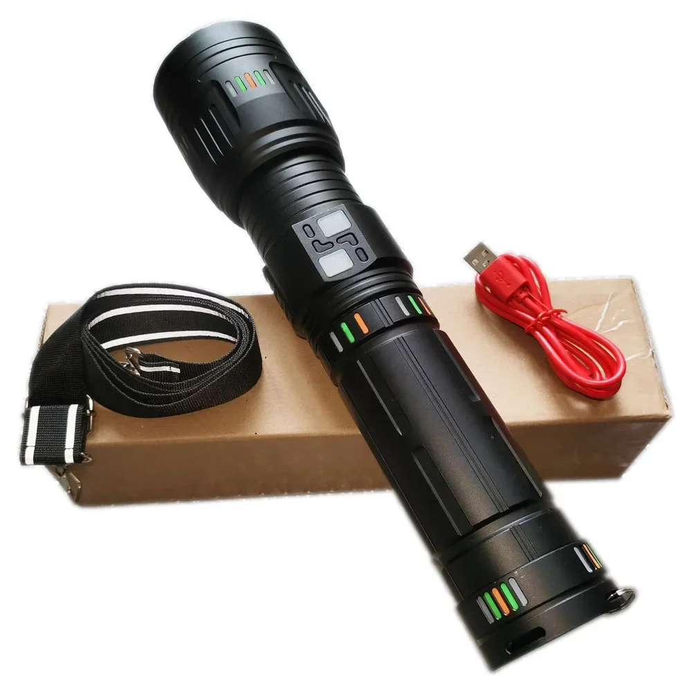 Emergency Hiking Gear Powerful 6000lm Torch Light Zoomable LED Search Flashlight for Outdoor Camping Fishing