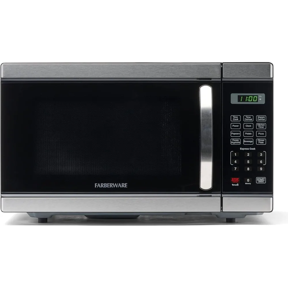 Forno de microondas com iluminação LED e bloqueio para crianças, perfeito para apartamentos e dormitórios, 1,1 pés, 1000 Watts