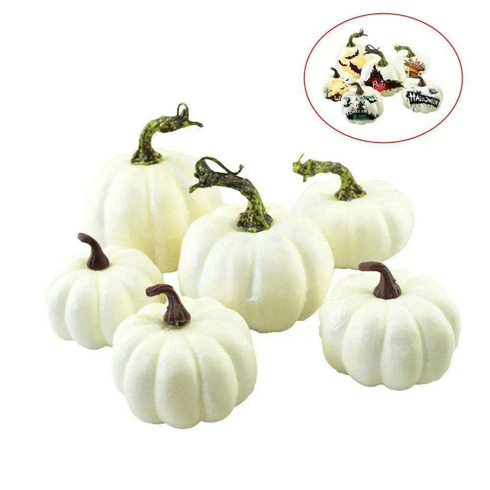 

6PCS Halloween Foam Artificial Pumpkins Pumpkin Decorations DIY Halloween Party Garden Decoration DIY Plant Home Decor