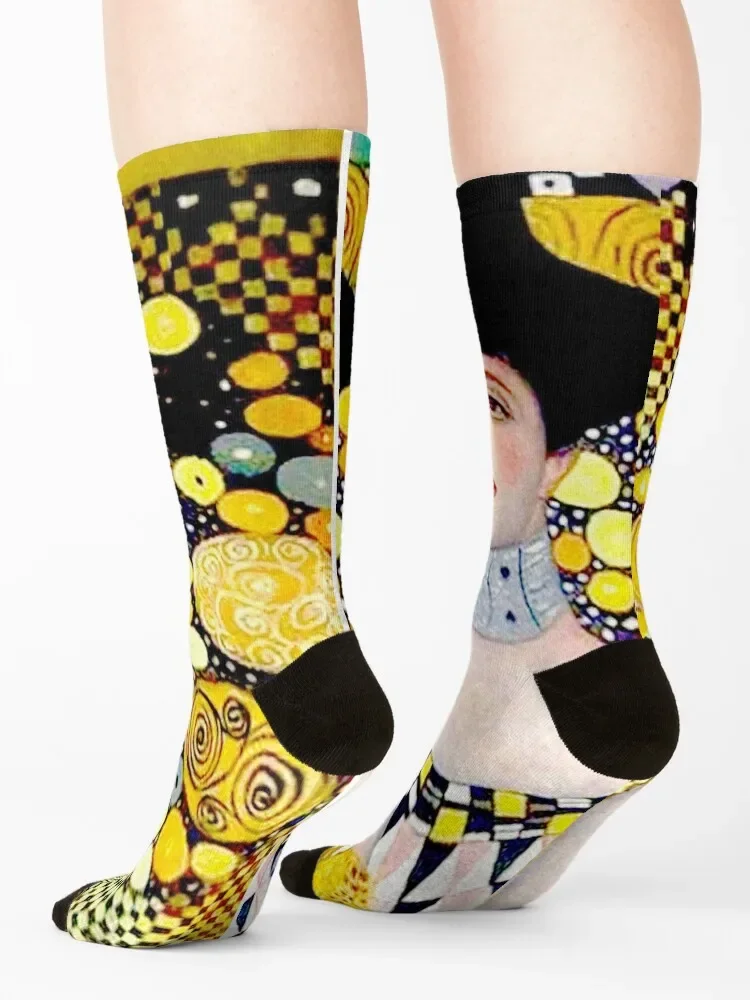 Klimt: Vintage 1906 Adele Bloch Bauer Lady in Gold potret cetak kaus kaki sepak bola Non-slip lari kaus kaki wanita pria