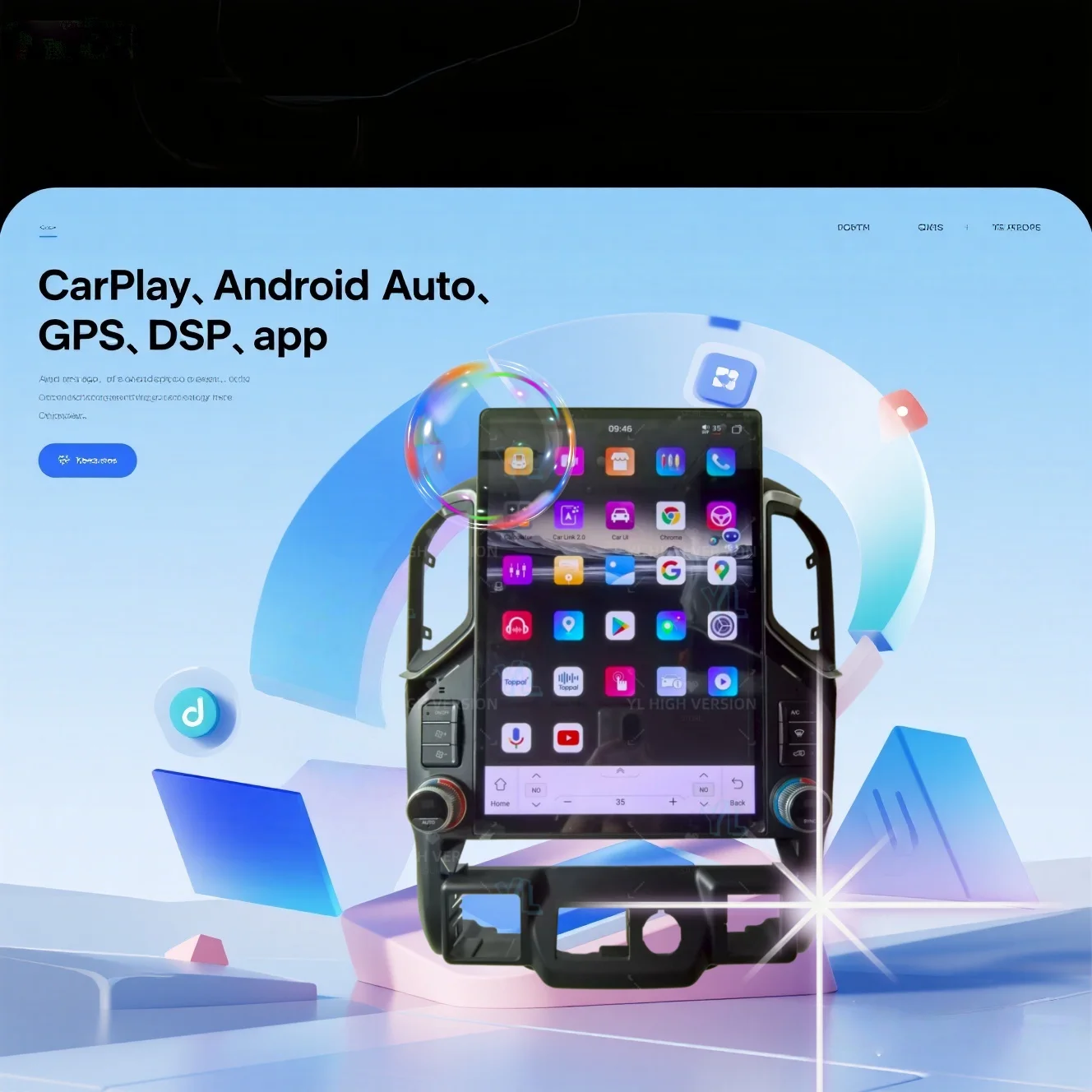 

Новое обновление 15,6-дюймового вертикального экрана, автомобильный радиоприемник, GPS, мультимедийный плеер, автостерео для Silverado GMC Sierra 2019-2023, головное устройство