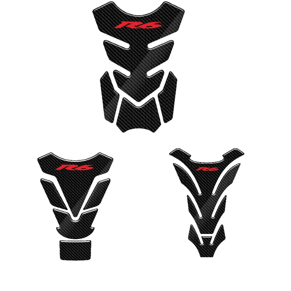 3D Carbon Fiber Motorcycle Fuel Tank Pad Cover Protector Decal Stickers For YAMAHA YZF R6 R 6 R6S 1998-2023