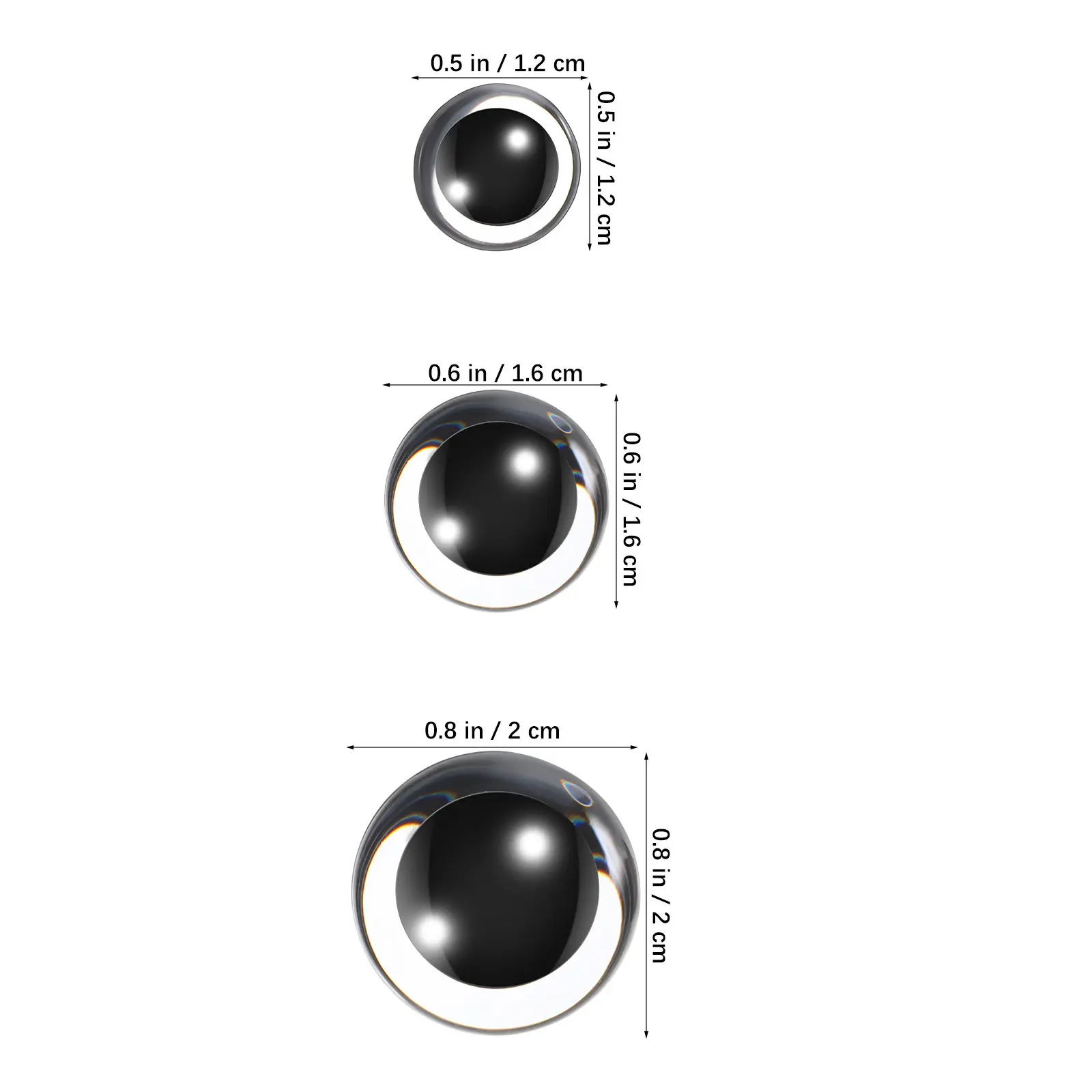60Sets DIY Safety Eyes Plastic 12Mm 16Mm 20Mm Multiple Sizes for Crochet Animals Handmade Crafts Wooden Puppet Accessories