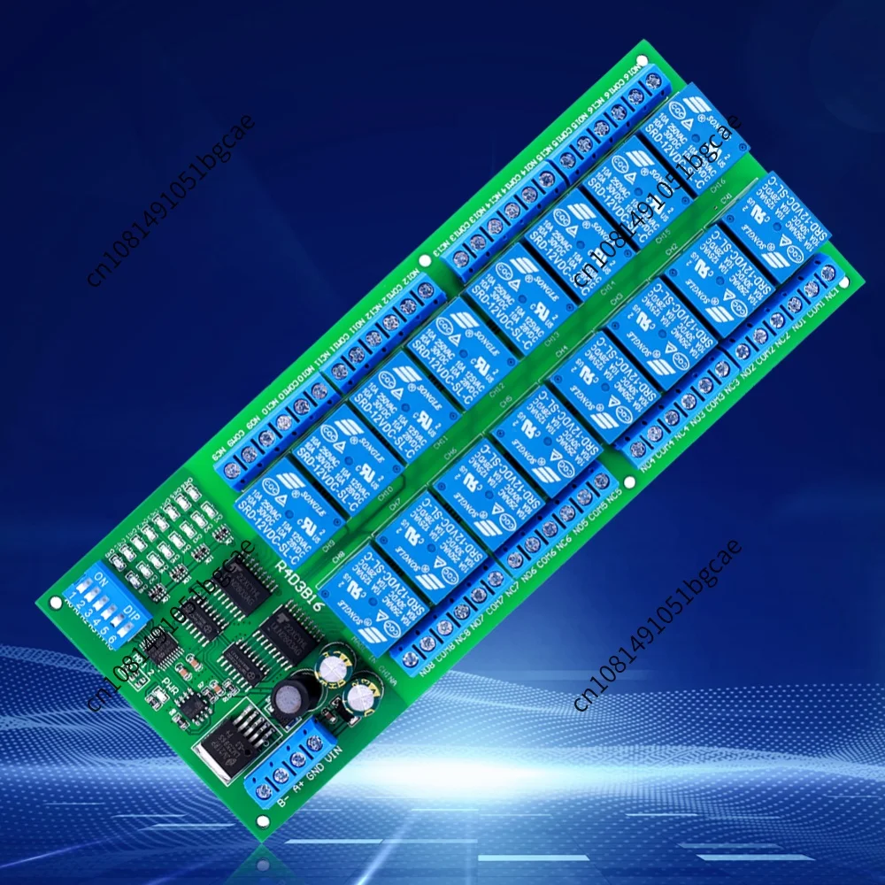 16 Channel Modbus RTU PLC Controller Serial Port Switch RS485 Relay Module Switch Module for PLC PTZ Camera Motor LED