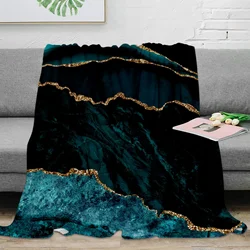 Beautiful Teal Marble Pattern Flannel Blanket Warm Soft Sofa Blanket Winter Sheet Bedspread Camping Travel Blanket
