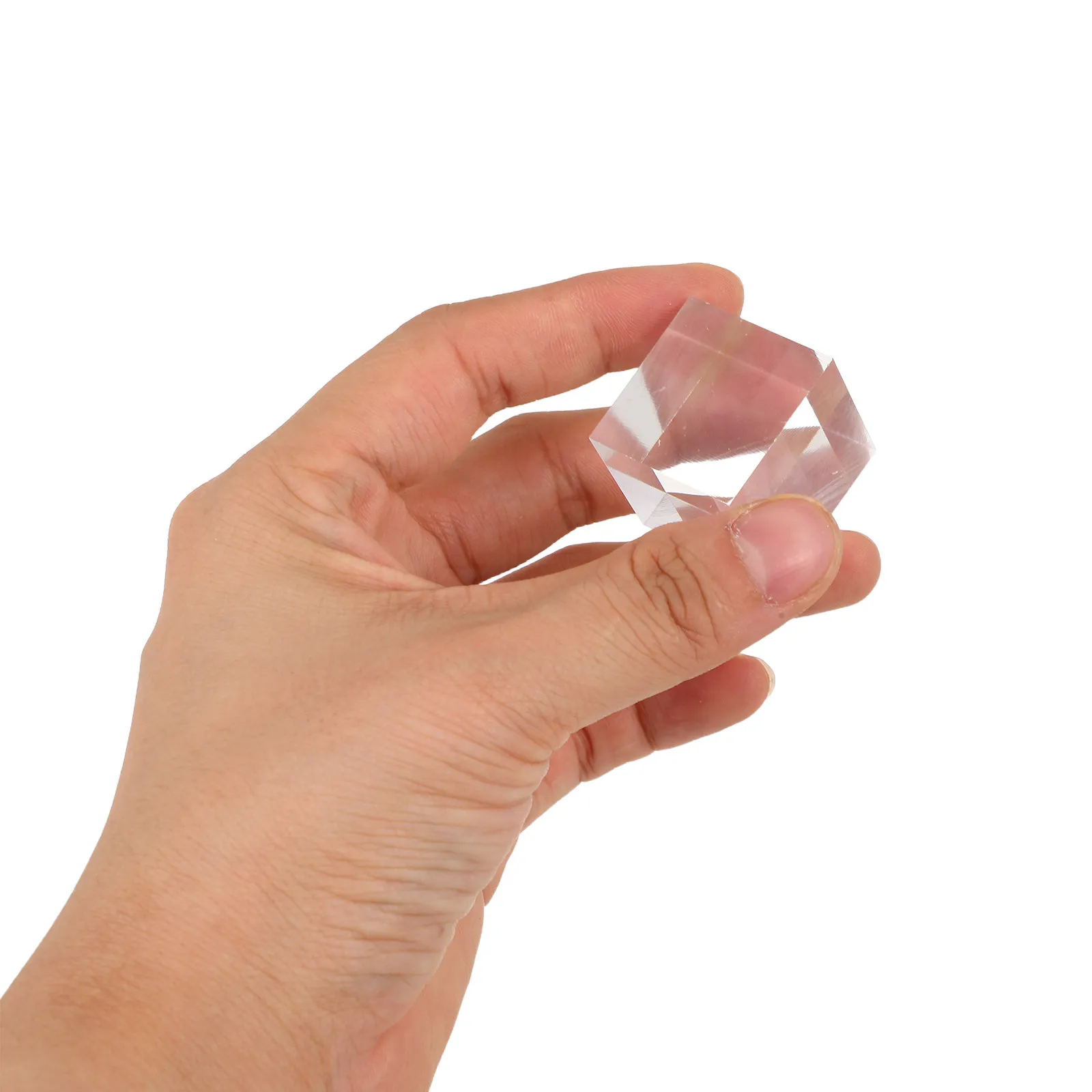 

4Pcs Transparent Acrylic Display Block 1x1x1 Inch Crystal Clear Trophy Pedestal Base for Jewelry Cosmetics Action Figures Food