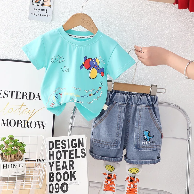 New Summer Baby Boys Clothes Suit Children Girls T-Shirt Shorts 2Pcs/Sets Kids Outfits Toddler Casual Costume infant Tracksuits