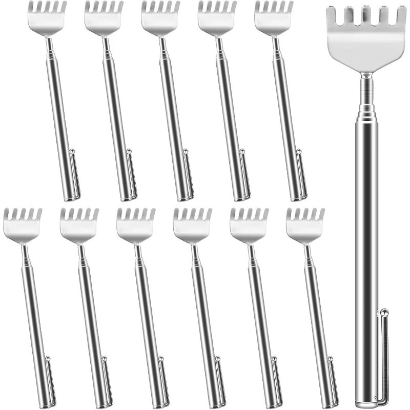 Adjustable Stainless Steel Back Scratcher with Retractable Claw for Portable and Convenient Massage and Tickle Relief