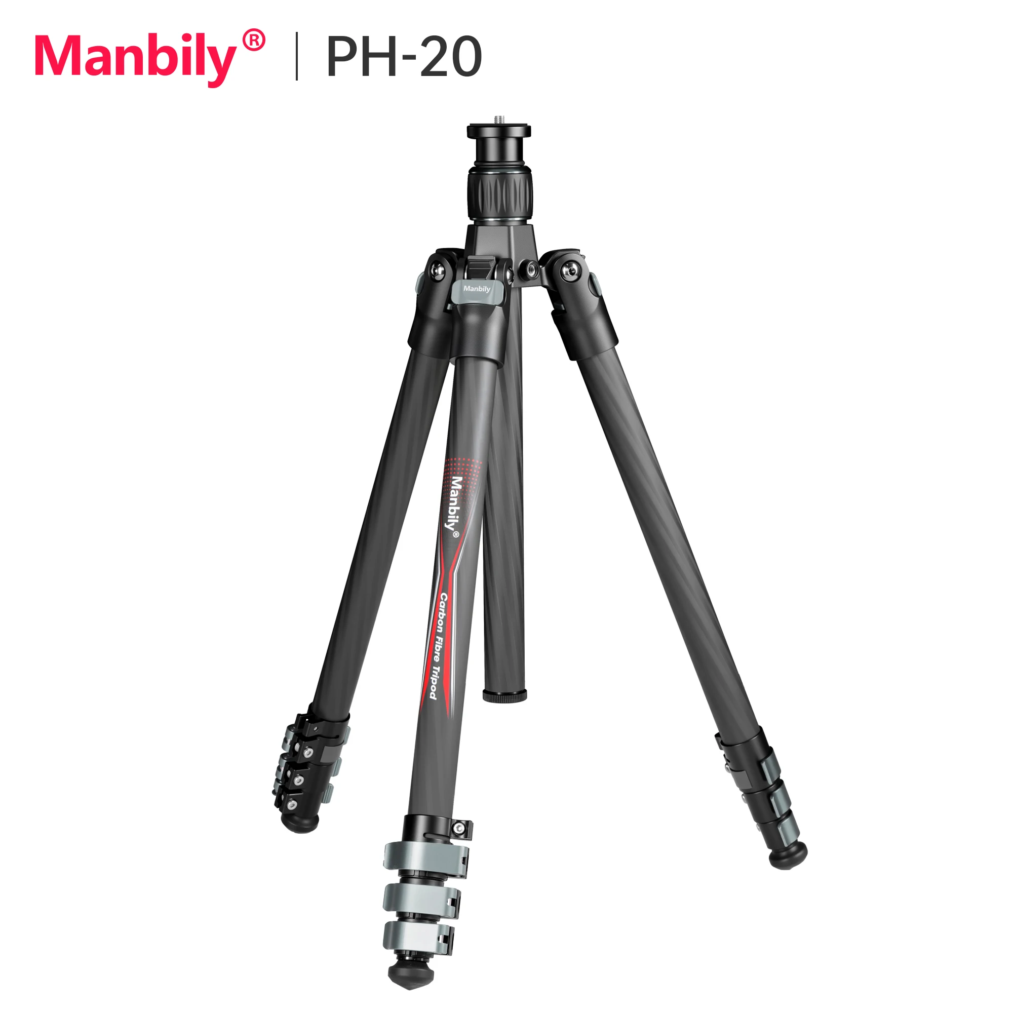 

Manbily PH-20 Professional Travel Tripods without Ballhead 25mm Tube Lightweight Portable Photographic Tripod for Outdoor