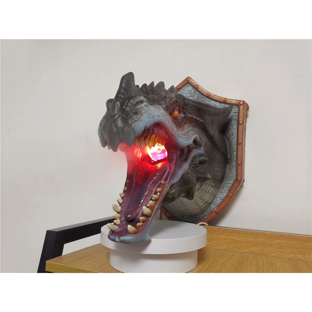 3D Wall Mounted Dinosaur Dragon Legends Prop Smoke Light Wall Art Sculpture Shape Statue - Indoor Decorative Lighting