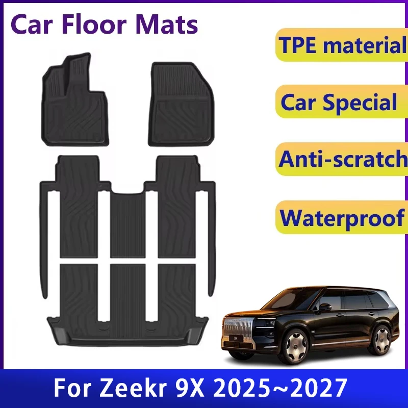 

Роскошный автомобильный коврик для Zeekr 9X EX1H 6seat 2025 2026 2027, водонепроницаемый коврик с левым рулем, коврик для ног, напольный чехол, автоаксессуары
