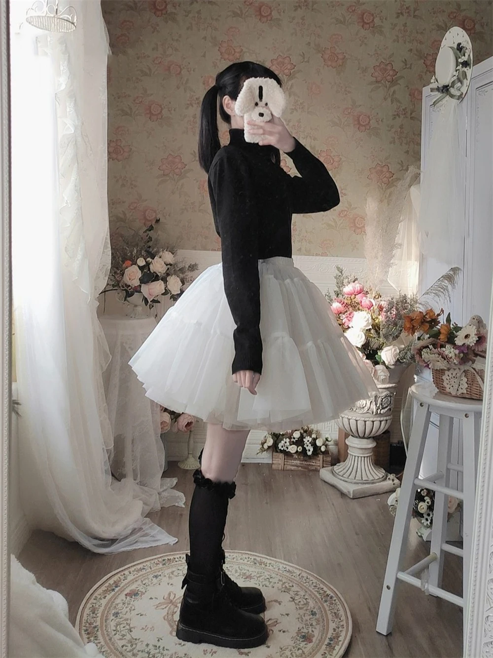 Super Fluffy Petticoat 45 cm Lolita Cosplay Party Underskirt for Girls Short Tutu Skirt Women Rockabilly Crinoline Pettiskirt