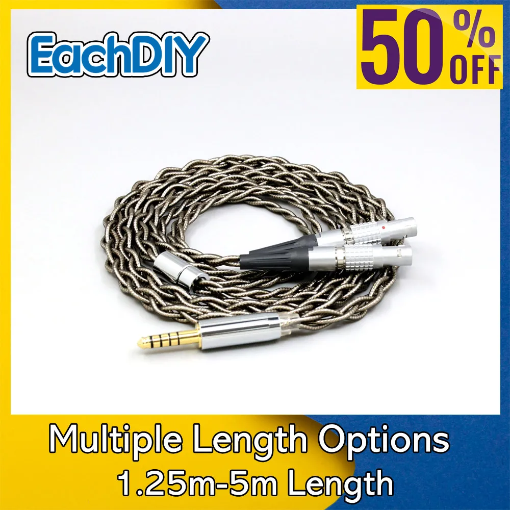 

DIY Earphone Cable For Focal Utopia Fidelity Circumaural Headphone Pure Silver Palladium + Graphene Gold Shielding 8198