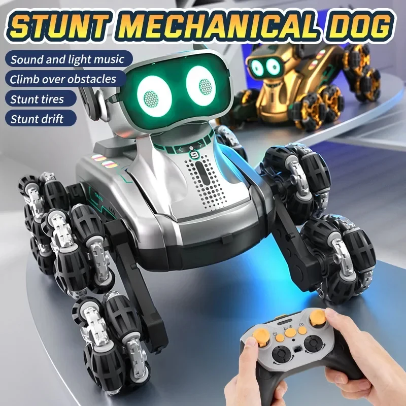 Children Gesture Sensing Intelligent Remote Control Interactive Climbing Transformer Dog Eight-wheel Stunt Robot Electronic Pet