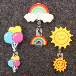 The New Creative Rainbow Cloud Style Retractable Card Holder Badge Reel Nurse Exhibition Enfermera Girl And Boy Name Card