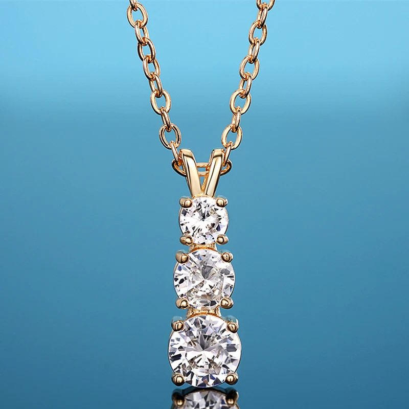 Huitan 2023 Cubic Zirconia Pendant Necklace for Women Simple Design Fashion Versatile Female Wedding Accessories Luxury Jewelry