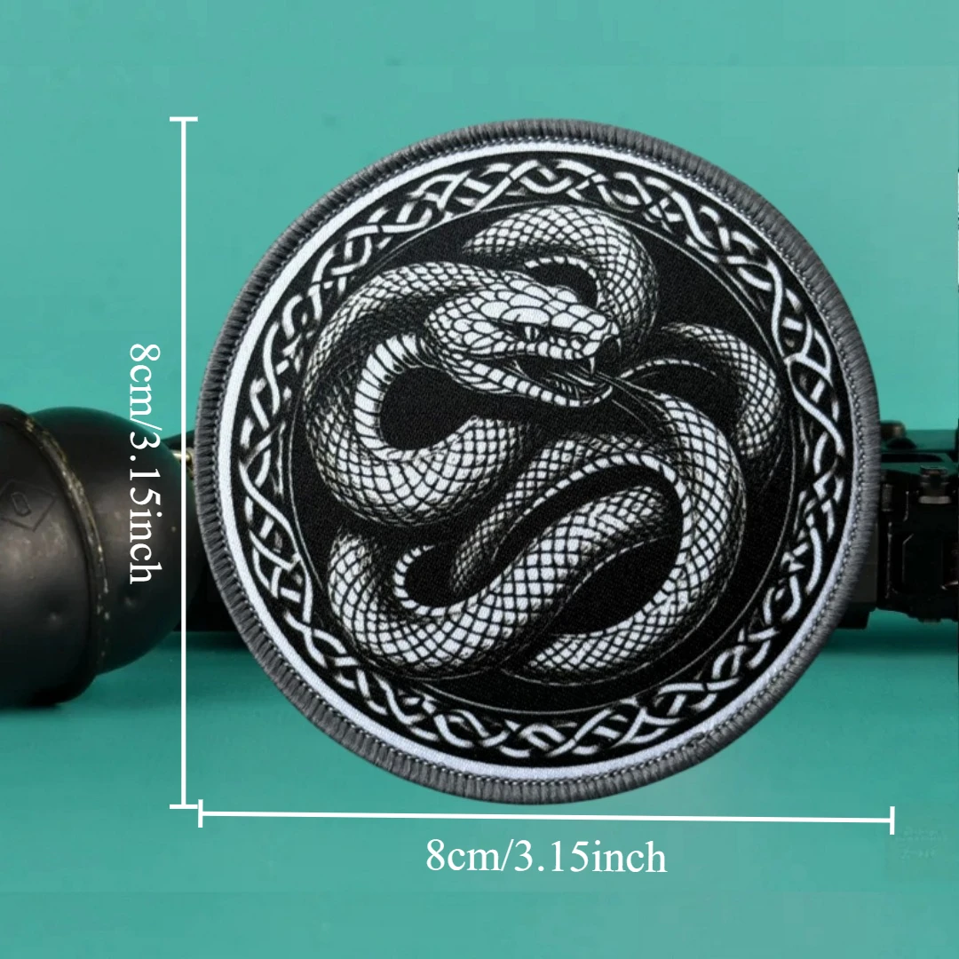 Chevron Patch Hungry Snake Printed Hook & Loop Patches for Clothing Morale Tactical Patch Military Army Armband Backpack Sticker