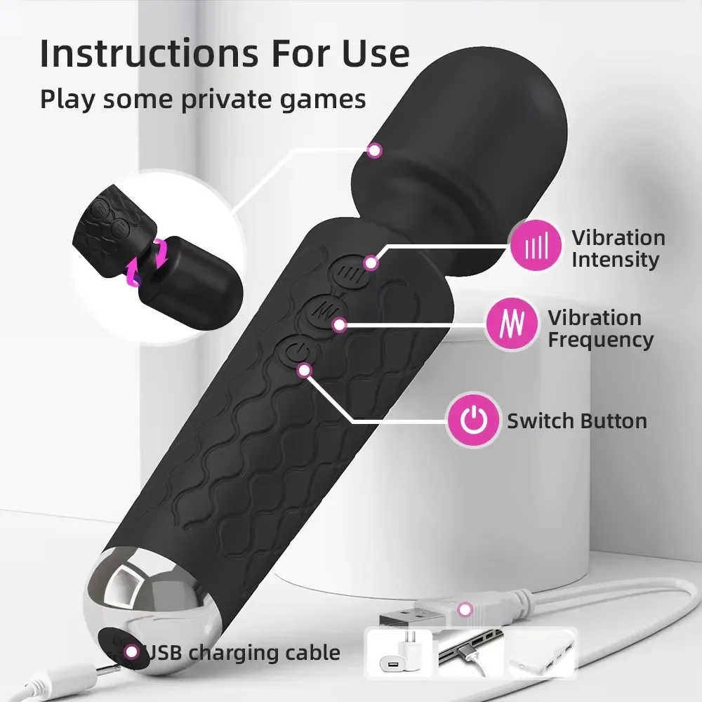 

1pc-Deep Tissue Massage Wand – 360° Rotating Massage Stick with Powerful Vibration for Ultimate Relief