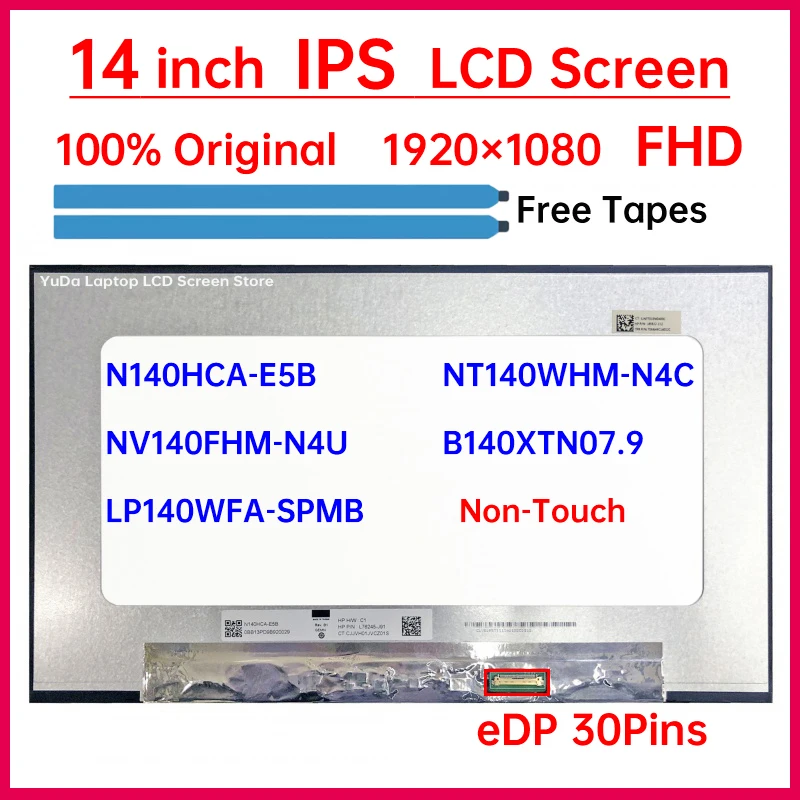 

14" LCD Screen For Lenovo ThinkPad L14 Gen 3 L14 Gen 4 C14 Gen 1 Chromebook Display Matrix Panel Replacement eDP 30Pins No-Touch